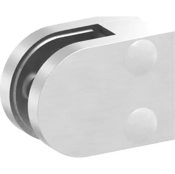 Zábradlí Feldmann 3042-V2A - nerezový držák skla na trubku pr. 42,4 mm - model 30, AISI 304 brus, pro nerezové zábradlí