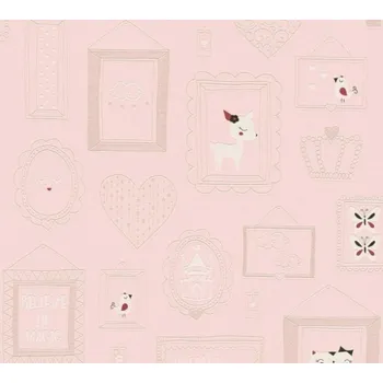 Tapeta A.S. Création | Vliesová tapeta na zeď Boys & Girls 36991-2 | 0,53 x 10,05 m | růžová, červená, bílá, stříbrná + Růžová, červená, bílá, stříbrná vliesová tapeta na stěnu 369912 v rozměru 0,53 x 10,05 m