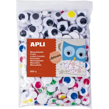 Výtvarná sada APLI MOVING EYES oči samolepící - JUMBO PACK - mix velikostí, mix barev - [600 ks]