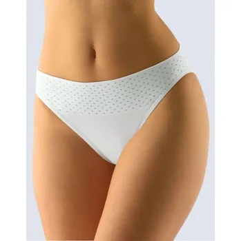 Kalhotky GINA dámské kalhotky klasické s úzkým bokem, úzký bok, bezešvé, jednobarevné Bamboo Dots 00032P bílá peprmint L/XL