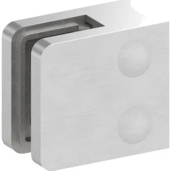 Zábradlí Feldmann 1142-V4A - nerezový držák skla na trubku pr. 42,4 mm - model 11, AISI 316 brus, pro nerezové zábradlí