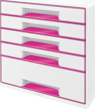 Zásuvkový kontejner Box zásuvkový Leitz WOW 5 zásuvek růžový/bílý