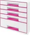 Zásuvkový kontejner Box zásuvkový Leitz WOW 5 zásuvek růžový/bílý