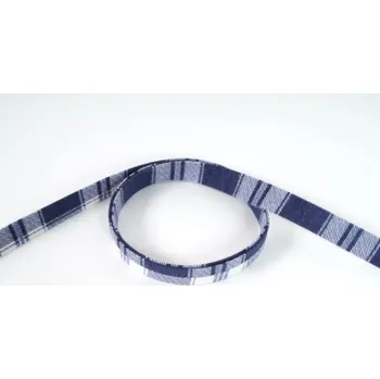 Popruh bavlněný 20mm, modrá kostka, galanterie, metráž
