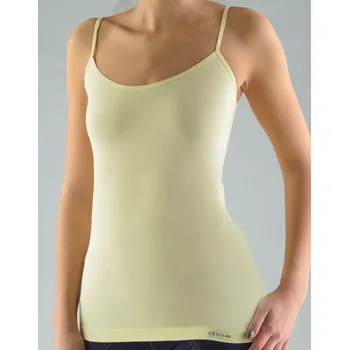 GINA dámské košilka prodloužená, úzká ramínka, bezešvé, jednobarevné MicroBavlna 08015P vanilková M/L