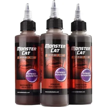Návnadové aroma Monster Cat Speed Booster 100ml Black Halibut