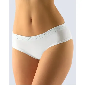 Dámské spodní prádlo GINA dámské kalhotky francouzské, bezešvé, bokové Bamboo Dots 04025P bílá peprmint M/L