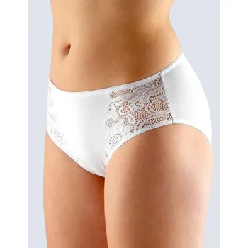 Dámské oblečení GINA dámské kalhotky klasické, širší bok, šité, s krajkou, jednobarevné Delicate 10115P bílá 34/36