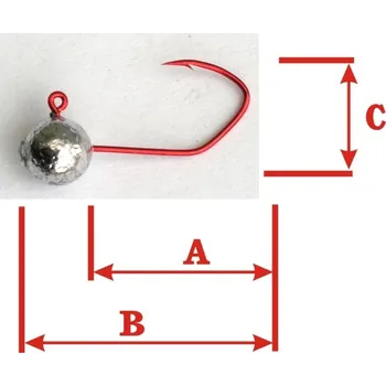 Rybářský háček Rybářské jigy VMC Matzuo červ. Háček 3,0g/vel.h 6