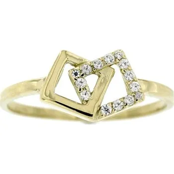 Prsten Zlatnictví U Kostela Zlatý prsten čtverečky s bílými zirkony 41234 60 1594-17647715