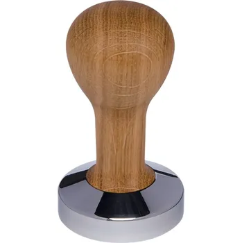 Buna café tamper, dub, olej, 58.35 mm, nerez lesk, konvexní