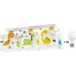 Dalber 73453 DINOS - Dětské stropní svítidlo s dinosaury + Dárek 3x LED žárovka (Dětský trojramenný lustr s motivem dinosaurů)