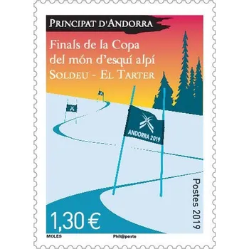 Poštovní známka Post France (2019) MiNr. ** - Andora (Fr.) - Konec Světového poháru v alpském lyžování