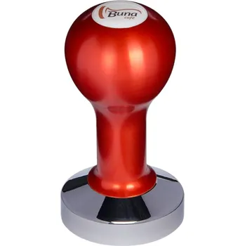 Příslušenství pro přípravu kávy Buna café tamper, kov, červený, SP, 58 mm, nerez lesk, konvexní
