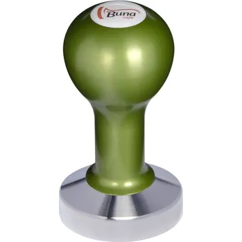 Buna café tamper, kov, zelený, SP, 58.35 mm, nerez mat, plochý