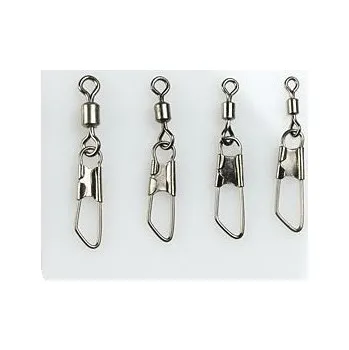 Rolling swivel with safet snap - Obratlík s karabínou 10/10ks