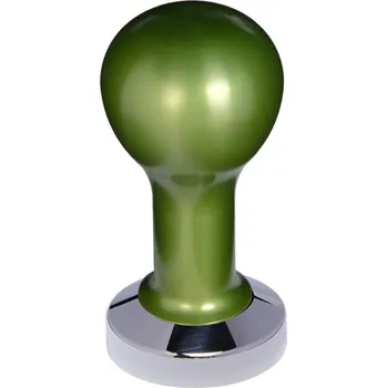 Buna café tamper, kov, zelený, 51 mm, nerez lesk, plochý