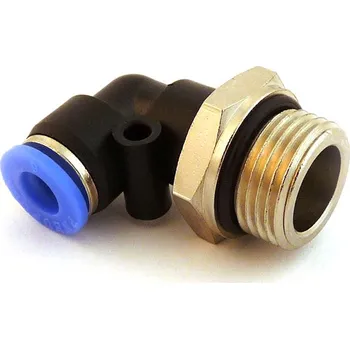 Cyklo nářadí Pneumatická rychlospojka EPL úhlová (kolínko) ∅6mm - závit 3/8" (Rychlonástrčné plastové šroubení pro rychlé zapojení pneumatického obvodu.)