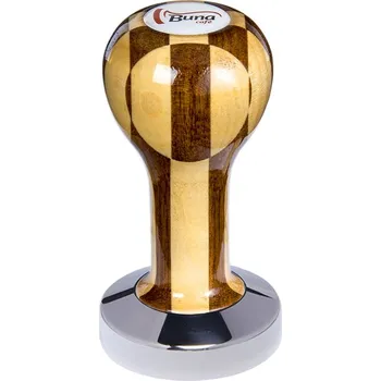 Příprava kávy Buna café tamper, šachovnice, lak, SP, 53 mm, nerez lesk, plochý