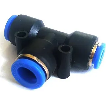 Cyklo nářadí Pneumatická nástrčná spojka T-kus redukce EPU na vzduch 8/10/8mm (Násuvná spojka redukce T-kus plastová pro hadice 8/10/8mm)