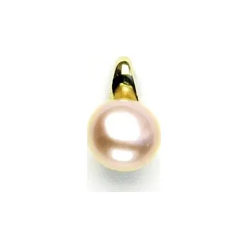 Přívěsek Zlatý přívěsek, přírodní lososová perla 8 mm, žluté zlato, P 1104