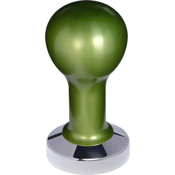 Buna café tamper, kov, zelený, 53 mm, nerez lesk, plochý