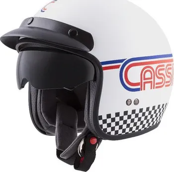 Helma na motorku Cassida Oxygen Rondo bílá/modrá/červená/černá