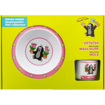 Sada nádobí Moravská ústředna Brno Sada nádobí Krtek a tulipány 3 ks