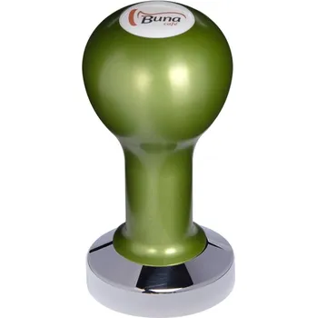 Buna café tamper, kov, zelený, SP, 49 mm, nerez lesk, plochý
