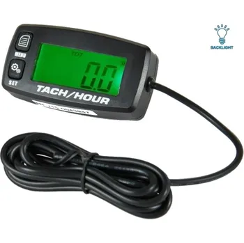ACCOSSATO Italy Podsvícený měřič motohodin a otáček pro motocykly