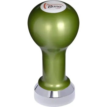 Buna café tamper, kov, zelený, SP, 41 mm, nerez lesk, plochý