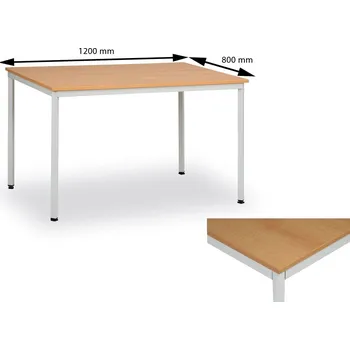 Psací stůl Jednací konferenční stůl 120x80 cm, nohy světle šedé/deska buk, slevy