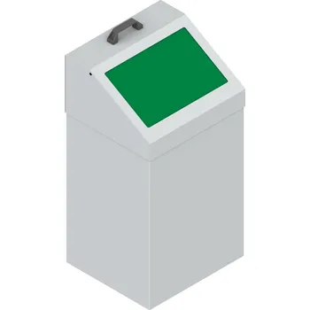 Odpadkový koš Koš na třídění odpadu 1267, objem 70 l, víko zelené