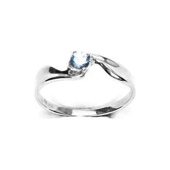 Prsten Stříbrný prsten se zirkonem akvamarin, T 1026