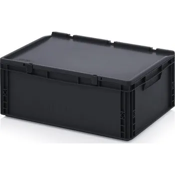 Úložný box Plastová ESD přepravka s víkem, 60x40x22 cm, objem 45 l