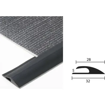 Obklad Ukončovací lišta gumová (PVC) 32/5 délka 1m samolepící šedá