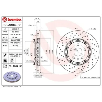 Brzdový kotouč Brembo 09.A804.33