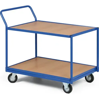 2 policový vozík, nosnost 400 kg, 1000x700 mm, kovový rám