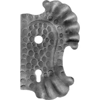 brána PSG 63.120.90.50 - Ozdobný zámkový štítek pro dveře a vrata, 272x160x2,5 mm, rozteč 90 mm, pravý