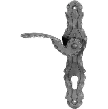 brána PSG 63.191.72 - Ozdobný štítek s klikou pro dveře a vrata, rozteč 72 mm, levý