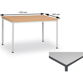 Psací stůl Jednací konferenční stůl 120x80 cm, nohy tmavě šedé/deska šedá, slevy