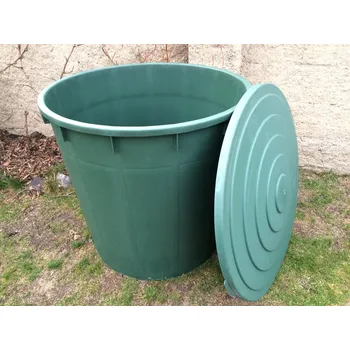 Sud na vodu s víkem, objem 500 l, zelený plast