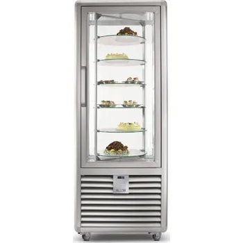 Vítrína chladící panoramatická Curve CPS450 ventilační, 6x otočná police