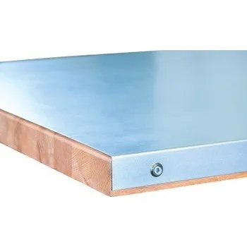 Dílenský stůl Buková spárovka 40 mm oplechovaná pozink plechem, DPS01BS40O1