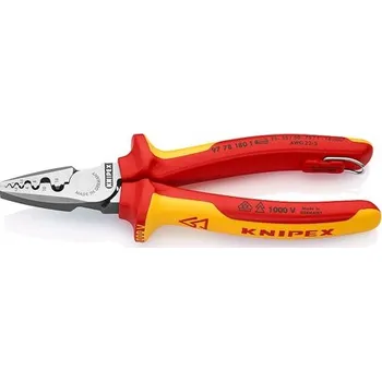 Kleště KNIPEX 97 78 180 T BK Lisovací klešte na koncové dutinky, S trnovým lisem