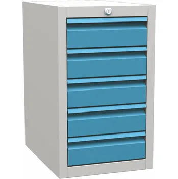 Zásuvkový kontejner Podvěsný kontejner, 5 zásuvek, šedá/modrá