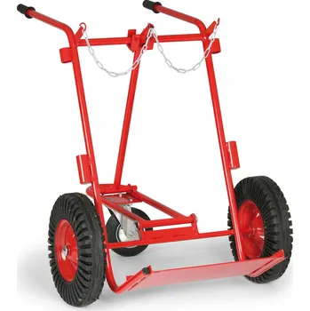 Vozík na 2 svařovací láhve, opěrné kolo - nosnost 300 kg