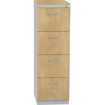 Kartotéka Registrační skříň / kartotéka A4 se 4 zásuvkami lamino, šedá/BŘÍZA