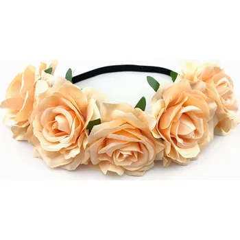 Karnevalový doplněk Květinová čelenka růže lososová