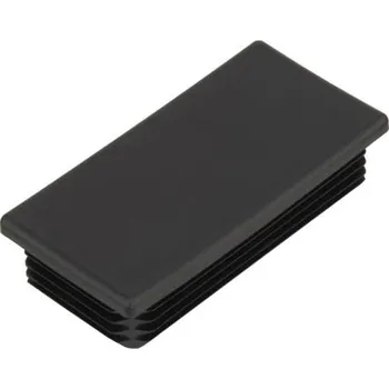 brána KP Žebrovaná obdélníková plastová zátka - plochá 80x30 mm černá erodovaná, na hranoly, jekly, sloupky a trubky